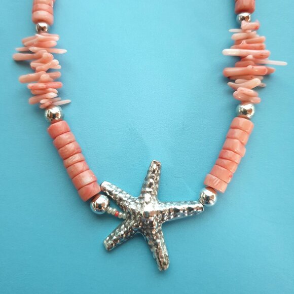 Authentic Native American Angel Skin Coral 925 Sterling Silver Ocean Jewelry Set - Picture 12 of 15